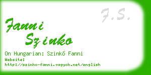fanni szinko business card